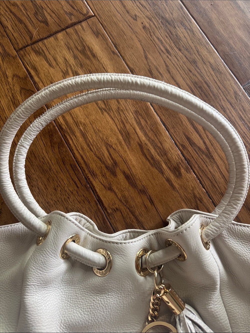 Michael Kors Cream Pebbled Leather Drawstring Hobo with Gold Hardware - Picture 3 of 5